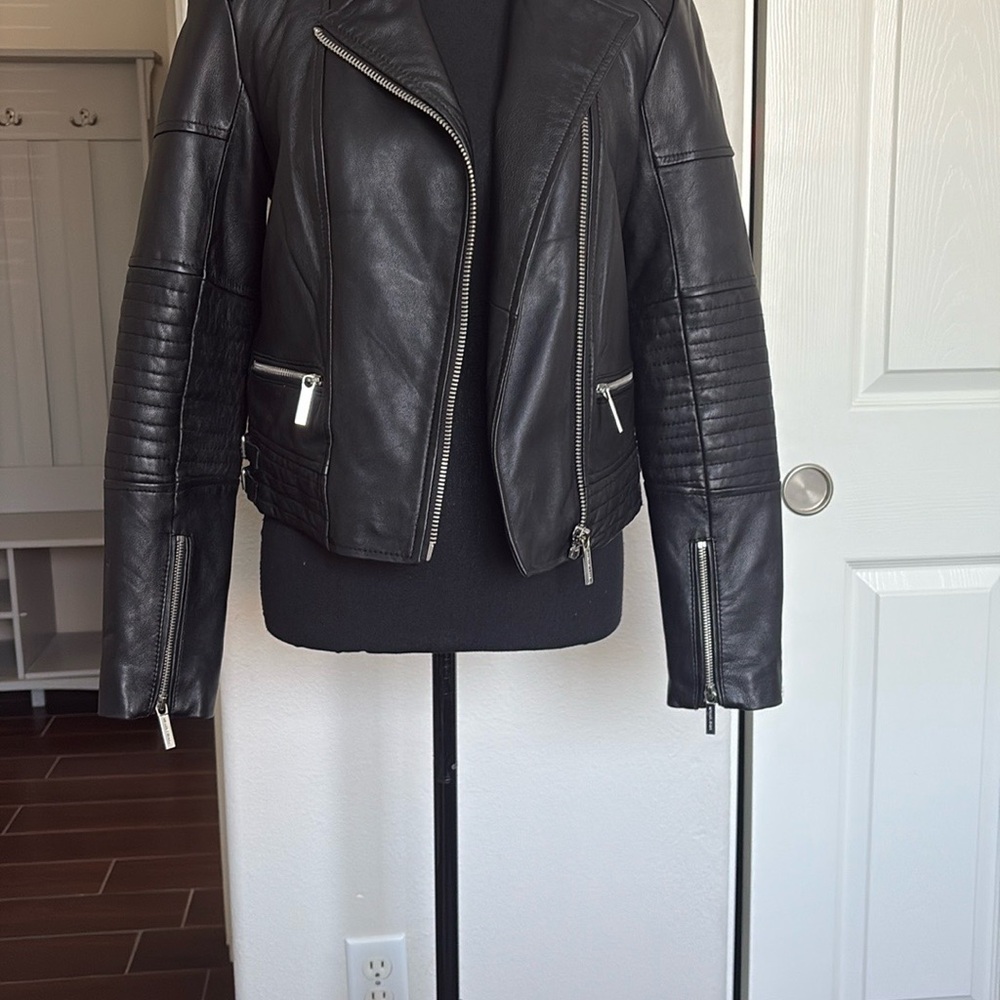 Michael Kors Lambskin Black Leather Jacket